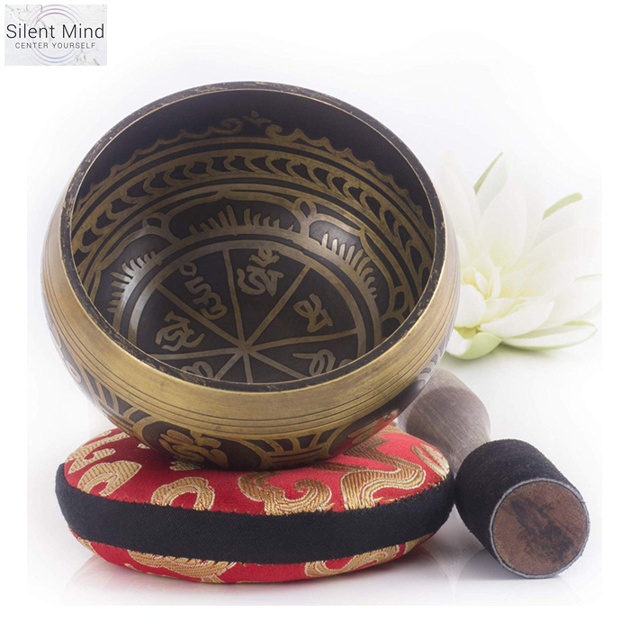 Silent Mind Tibetan Singing Bowl Set Made in Nepal